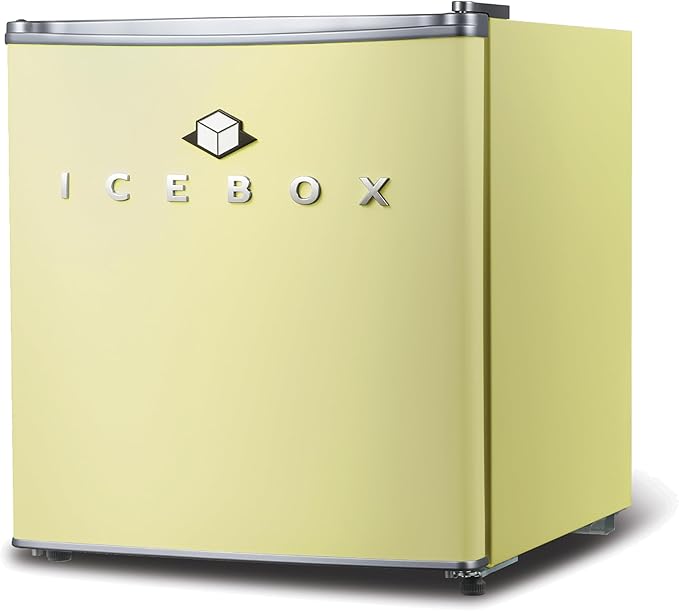 IBCR17SUN Compact, Energy Star Certified Small, Single Door Mini Fridge with Freezer Refrigerator, Standard (1.7 cu ft), Sun Yellow