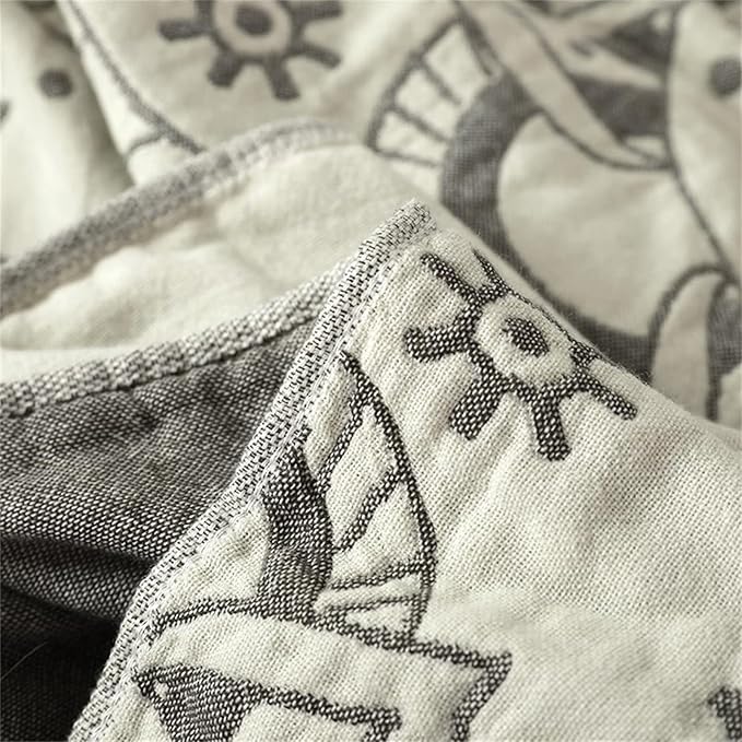 MSGKV Boho Throw Blanket for Couch Sofa Bed, 100% Cotton Blankets 80''x 90'' Woven Blankets Boho Quilt, Versatile KnitWoven Blanket, Super Soft Decorative Blanket for Chair Sofa and Living Room