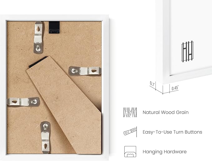 HAUS AND HUES 4x6 White Metal Picture Frames - Bulk Frames 4X6 - Features Premium Aluminum, Vertical Hanging, Easel Back for Tabletop, Home, Office (4x6 in, White, Set of 25)