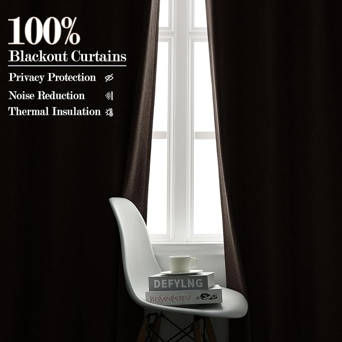 Full Blackout Privacy Curtains, 240 Inch Extra Wide Linen Blend Drapes, Pinch Pleat Window Drapery for Room Divider Storage/Space Room Separation, 1 Panel, W 240" x L 102", Light Coffee