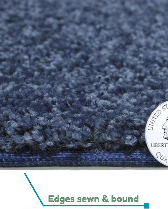 KOECKRITZ Soft and Colorful Kids Classroom Area Rugs (Passes Flammability Pill Test) Many Sizes and Bright Colors to Select from (9' x 12', Navy)