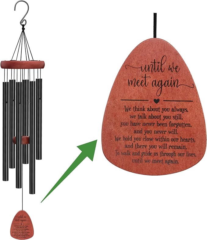 Memgift Memorial Wind Chime for Outside - Sympathy Gift for Loss of Loved One, Outdoor Keepsake in Memory of Family, Weather-Resistant Garden Decor