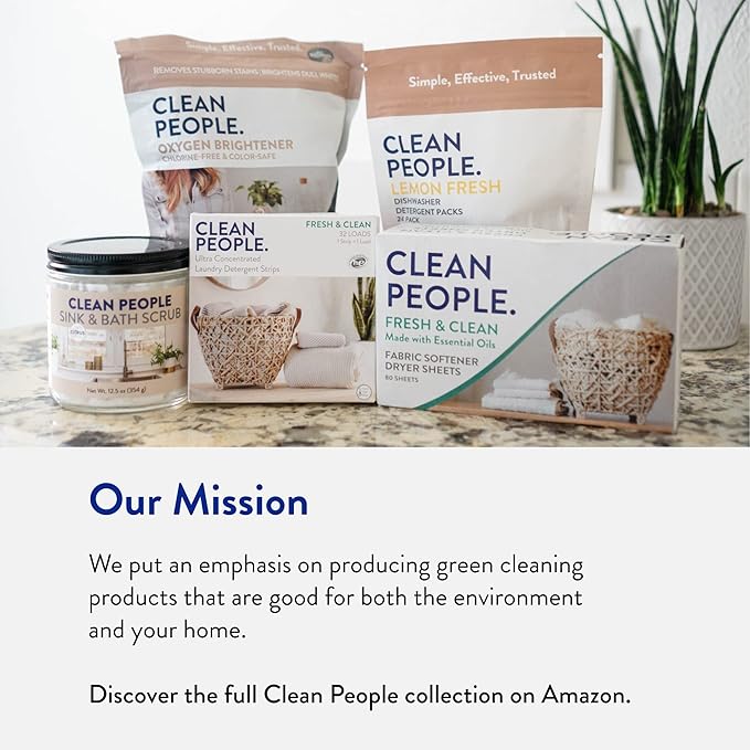 The Clean People Fragrance Free Laundry Detergent Sheets - Laundry Soap - Ultra Concentrated, Recyclable Packaging, Stain Fighting - Fragrance Free, 192 Pack