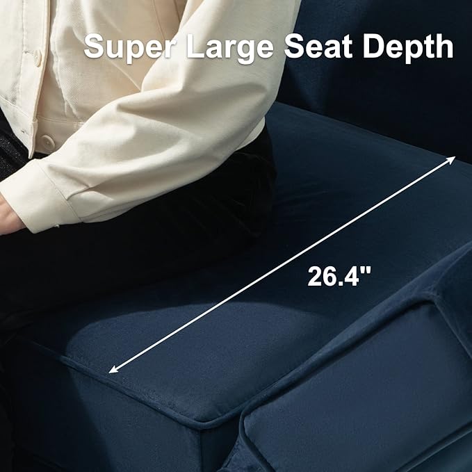 Belffin Modular Sectional Sofa with Reversible Chaise L Shaped Couch with Ottoman Modular Sofa Couch with Storage Blue