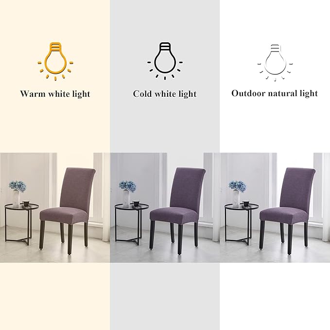Joccun Chair Covers for Dining Room Set of 4,Dining Chair Slipcovers Stretch Dining Room Chair Covers Seat Protector,Washable Parsons Chair Cover for Home,Hotel(Grapeade,4 Pack)