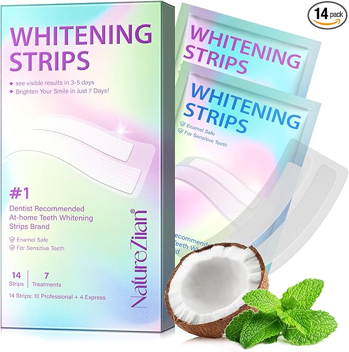 Teeth Whitening Strips,7-Day whitening Strips,Sensitive Teeth Whitener,Enamel Safe for Whiter Teeth,Deep Stains Removal,nstant Teeth Whitening Without The Harm (14pcs)