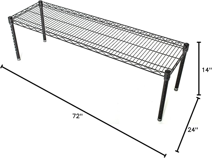 Omega Products Corporation 24" Deep x 72" Wide x 14" High Black Stationary Dunnage Rack