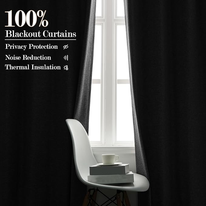 Full Blackout Privacy Curtains, 240 Inch Extra Wide Linen Blend Drapes, Pinch Pleat Window Drapery for Room Divider Storage/Space Room Separation, 1 Panel, W 240" x L 102", Light Grey
