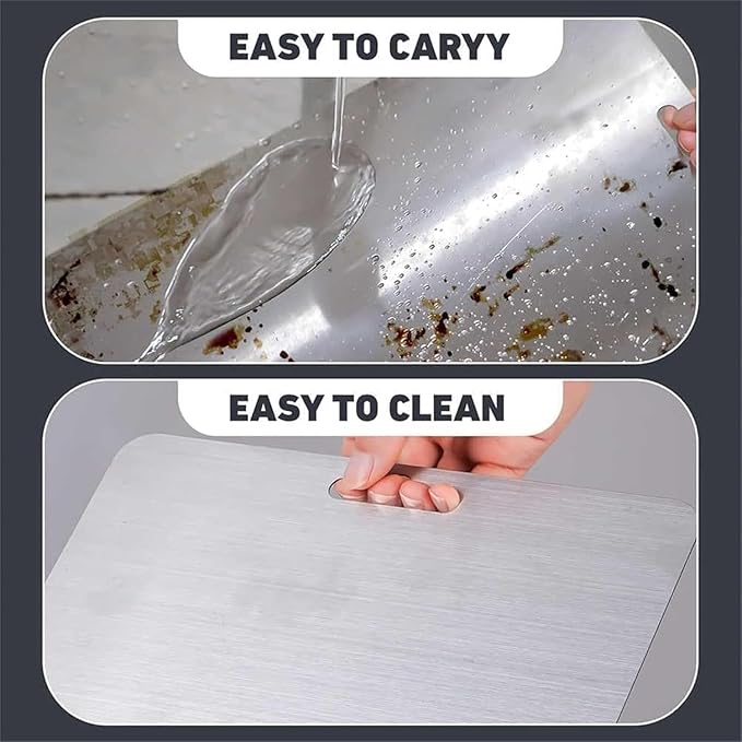 Titanium Cutting Board - 2025 New Upgrade 100% Pure Titanium Cutting Boards for Kitchen Double Sided Non Toxic Titanware Cutting Board,Hygiene Durable Dishwasher Safe Chopping Board (14"L x 10"W)