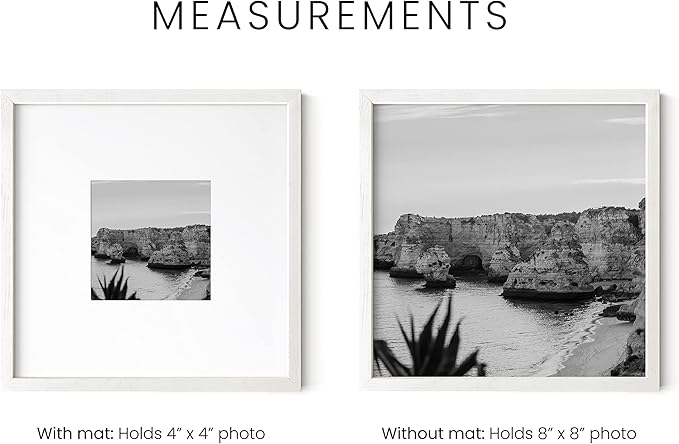 HAUS AND HUES White Square Frames Set of 9-8x8