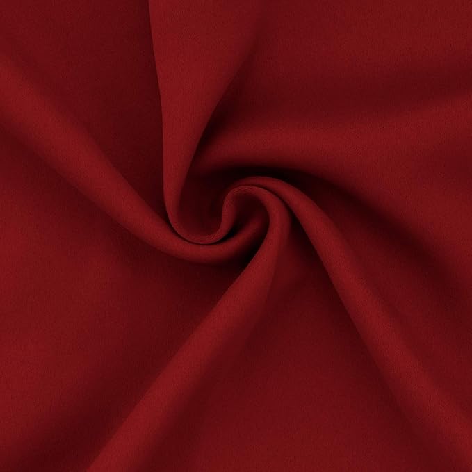 Easy-Going Blackout Curtains for Bedroom, Solid Thermal Insulated Grommet and Noise Reduction Window Drapes, Room Darkening Curtains for Living Room, 2 Panels (52x108 in,Christmas Red)