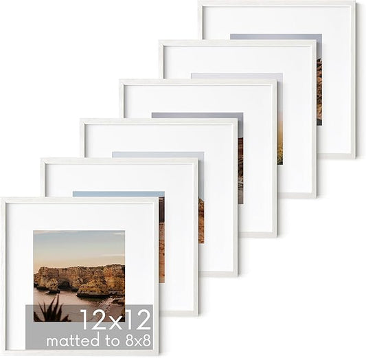 HAUS AND HUES White Square Frames Set of 6-12x12