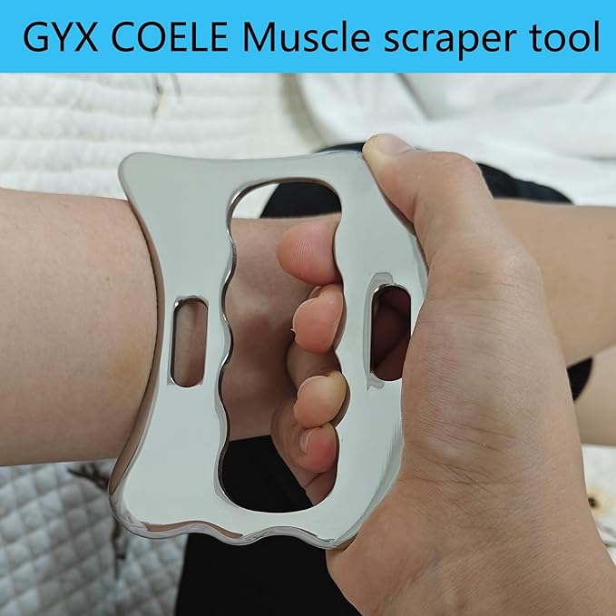 4 in 1 Muscle Scraper Tool Set,Stainless Steel Gua Sha Massage Tools, Professional Physical Therapy Instruments with Storage Case
