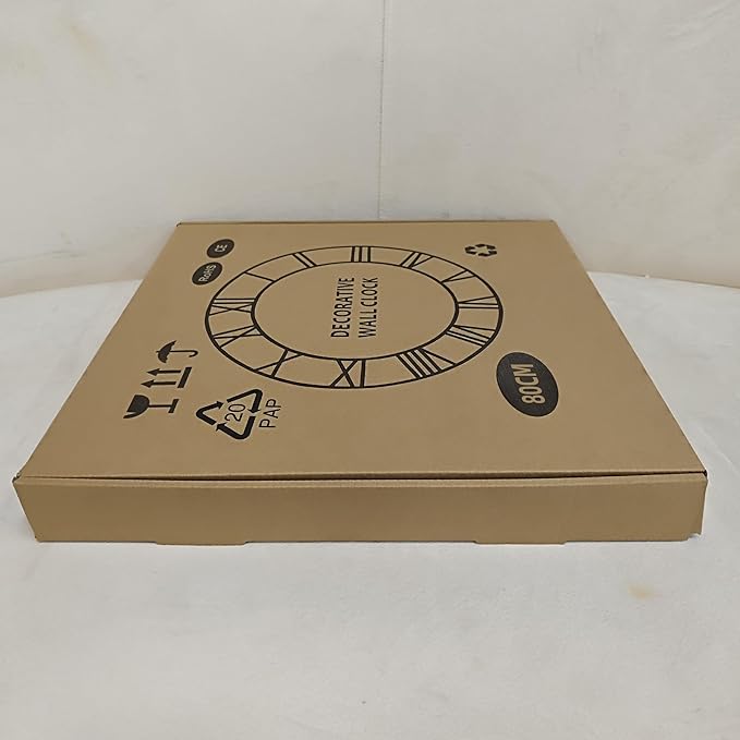 Large Wall Clock For Living Room Decor - 80cm/ 32 Inches Nearly Silent Non-Ticking Metal Wall Clocks Battery Operated, Vintage Decorative Modern Wall Clock For Bedroom, Office, Farmhouse Decor