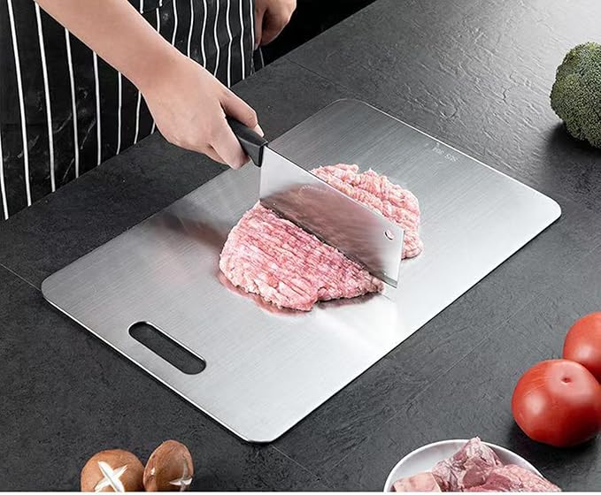 Titanium Cutting Board, New Upgrade Pure Titanium Cutting Boards for Kitchen,Food Grade 316 Stainless Steel Cutting Board，Double sided Dishwasher Safe 12 * 8inch