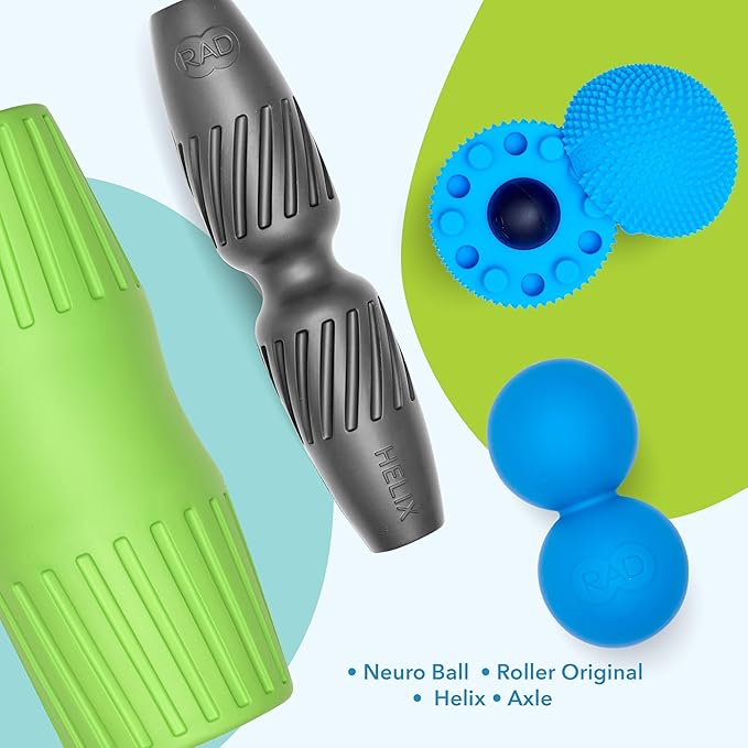 RAD Back Relief Massage Set – Myofascial Release Bundle for Back Pain, Muscle Recovery, and Mobility - Includes Exercise Foam Rollers, XL Peanut Massage Ball, and Neuro Ball Foot Roller