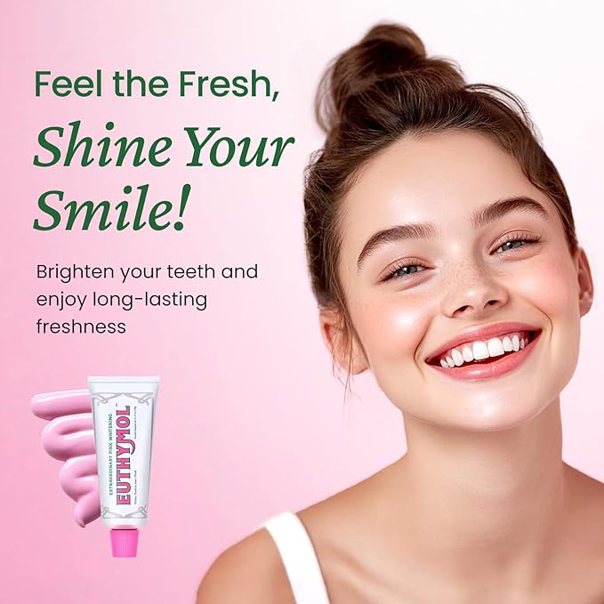 EUTHYMOL Whitening Toothpaste (3.7fl oz*3, Pack of 3) - Stain Removal in 2 Weeks, Long-Lasting Freshness for Sensitive Gum & Teeth. Bad Breath, Cavity Prevention. Recyclable Aluminum Tube