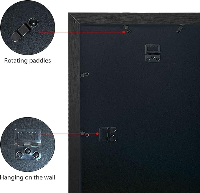 VCK 16x20 Poster Frames 3 Pack Black MDF Wood and Polished Plexiglass Frame,Display Pictures in Horizontal and Vertical