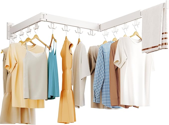 Clothes Drying Rack Wall Mounted,Drying Rack Clothing Wall Mount,Laundry Drying Rack,Collapsible Dying Racks for Laundry
