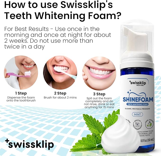 Swissklip Teeth Whitening Foam Toothpaste Also a Teeth Whitener in The Market I We Offer Best Teeth Whitening Products for Professional Teeth Whitening Kit (2)