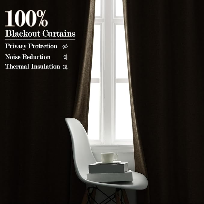 70" W x 108" L Faux Linen Room Divider Curtains, Full Blackout Pinch Pleated Drapes for Traverse Rod, Bedroom Divider Privacy Drapery with Hooks for Ceiling Track, 1 Panel, Light Khaki