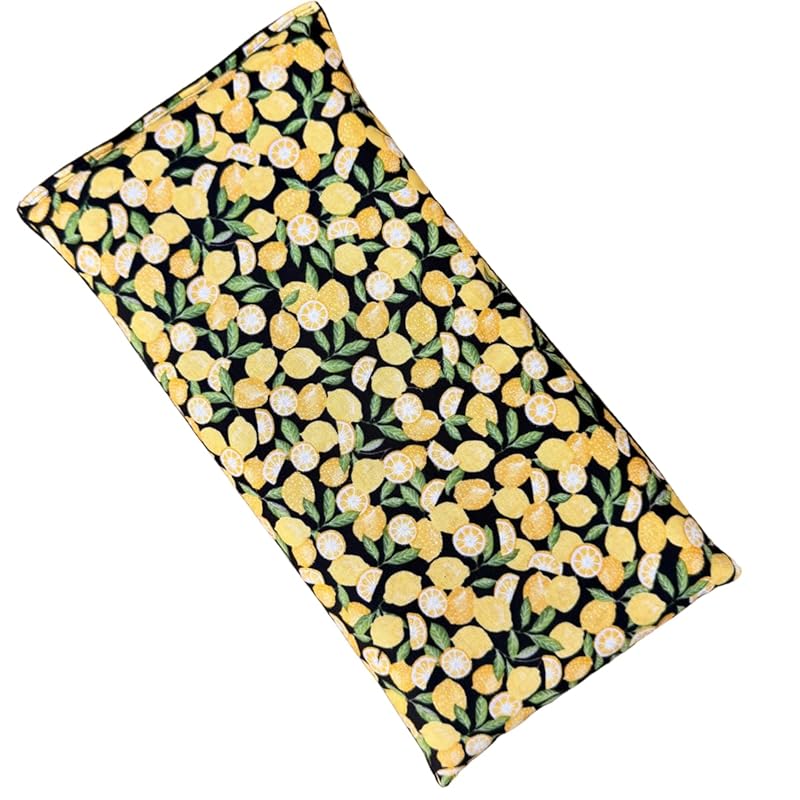 Large Microwave Heating Pad with Flax Seed, Scented or Unscented, Good For Back Pain or Cramps, Moist Heat Therapy or Ice Pack, Microwavable Bean Bag, 6" x 12" (Lemon, Peppermint & Chamomile)