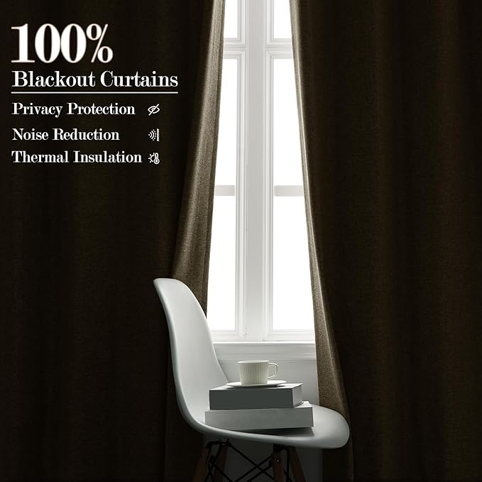 Ivory White Pinch Pleat 100% Blackout Drapes Linen Blend, Room Divider, Room Darkening, Energy Saving, Furniture Protecting, Light Blocking Extra Wide Privacy Curtains, 240Wx84L, 1 PC