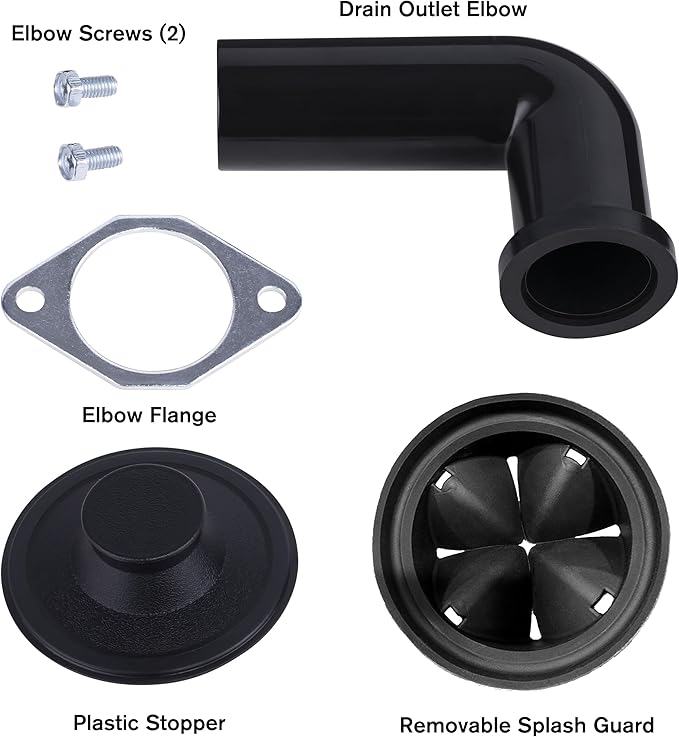 Waste Maid 10-US-WM-158-3B Garbage Disposal Anti-Jam Stainless Steel Food Waste Grinding System, 1/2 HP Standard, Black
