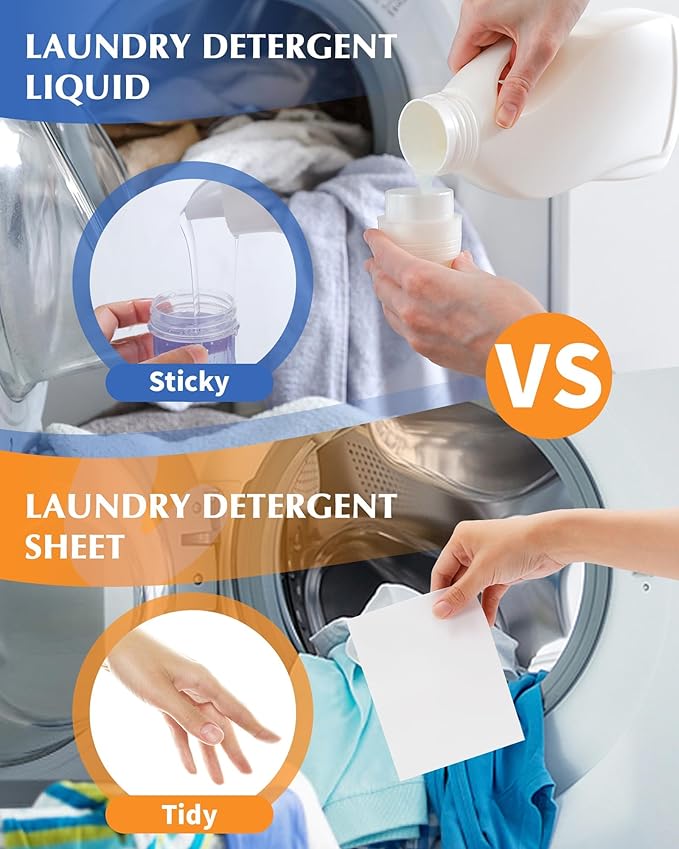 Laundry Detergent Sheets - 240 Loads, Hypoallergenic,Deep Cleaning, Fresh Linen Scent, Plastic-Free, Eco-Conscious,Paraben-Free,Fast Dissolve, Perfect for Home,Dorms,Travel,Camping,College Essentials