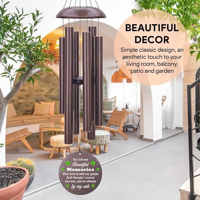 Personalized Memorial Wind Chime, Sympathy Wind Chimes for Loss of Loved One, Bereavement & in Memory Wind Chimes, Sympathy Gifts in Memory of Father, Mother or a Loved One