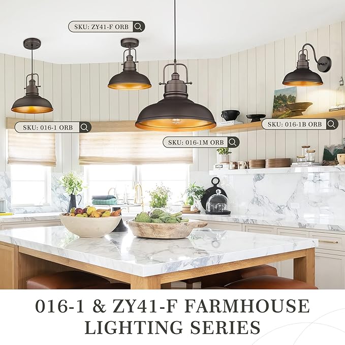 zeyu 11" Farmhouse Gooseneck Barn Light, Vintage Wall Light Sconce for Porch Warehouse Kitchen, Oil Rubbed Bronze Finish, 016-1B ORB