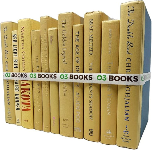 Curated Decorative Books Hardcover Décor Books for Home Décor, Choose Color, Interior Design, Office, Wedding Display, Instant Library, or Staging (Vintage Gold, Half Foot)