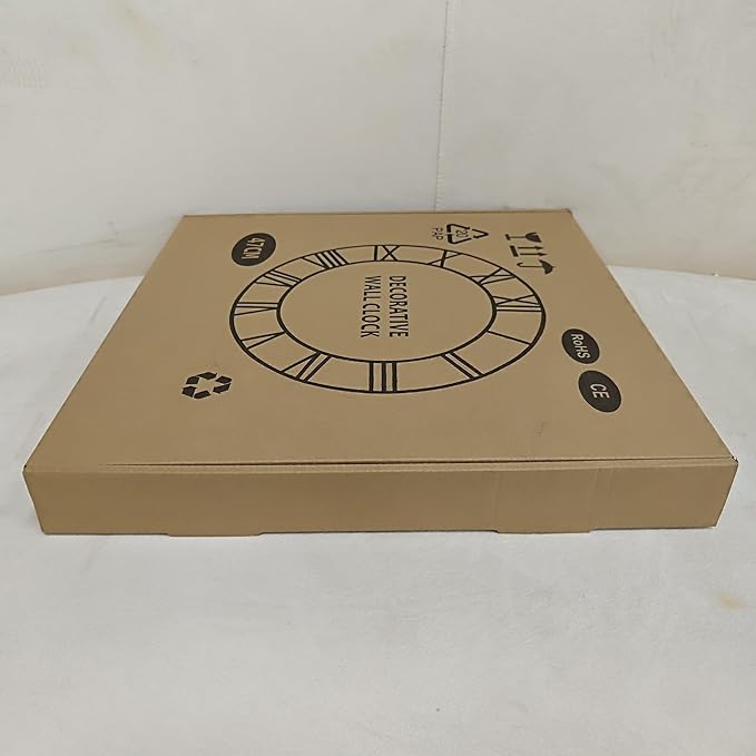 Large Wall Clock for Living Room Decor - 47cm/ 18 Inches Silent Non-Ticking Metal Wall Clocks Battery Operated, Vintage Decorative Modern Wall Clock for Bedroom, Office, Farmhouse Decor