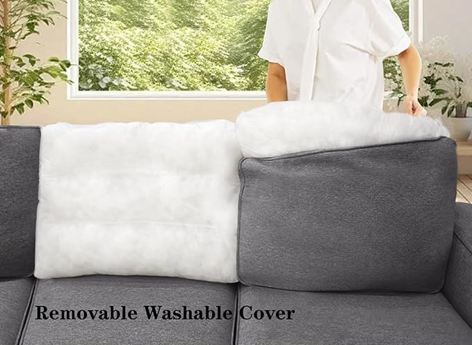 L Lengend Vansen Modular Sectional Sofa U Shaped Couch with Ottoman Modern Reversible Corner Sectional Couch for Living Room (Dark Grey, U Shaped Sofa-5)