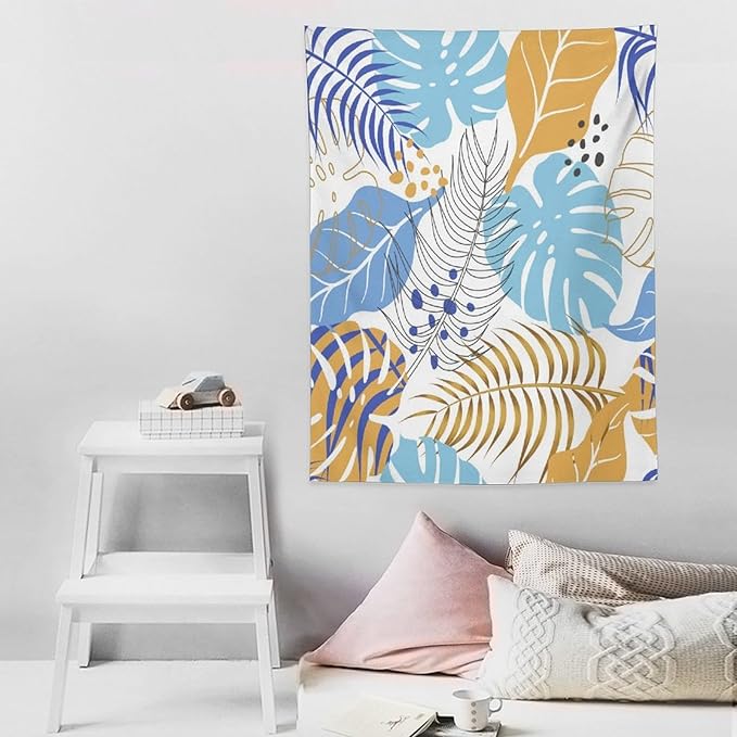 ICMOLYYENLO Tropical Palm Leaves Wall Tapestry, Wall Art for Room Decoration Beautiful Wall Hanging for Bedroom Living Room Dormitory Apartment 50x60 Inch