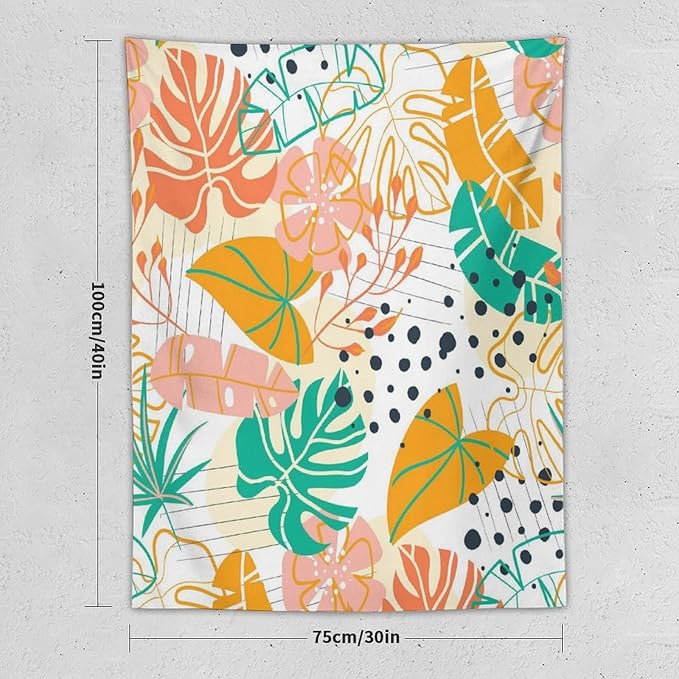 ICMOLYYENLO Tropical Palm Leaves Wall Tapestry, Wall Art for Room Decoration Beautiful Wall Hanging for Bedroom Living Room Dormitory Apartment 30x40 Inch