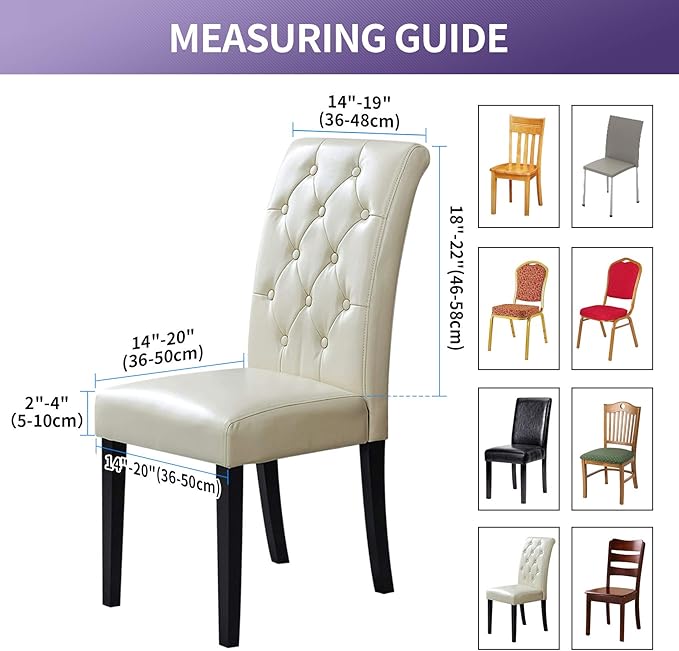 Joccun Chair Covers for Dining Room Set of 4, Dining Chair Slipcovers Stretch Dining Room Chair Covers Seat Protector,Washable Parsons Chair Cover for Home,Hotel,Banquet(Gray,4 Pack)
