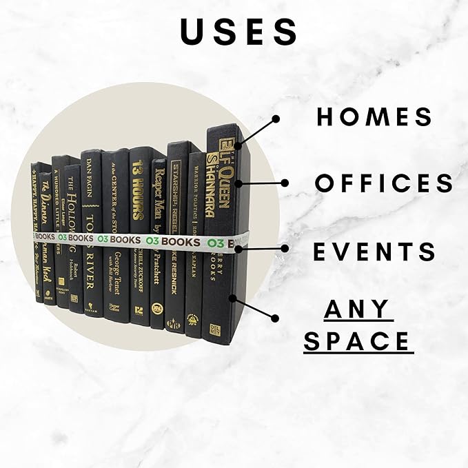 Curated Decorative Books Hardcover Décor Books for Home Décor, Choose Color, Interior Design, Office, Wedding Display, Instant Library, or Staging (Three Feet, Navy)