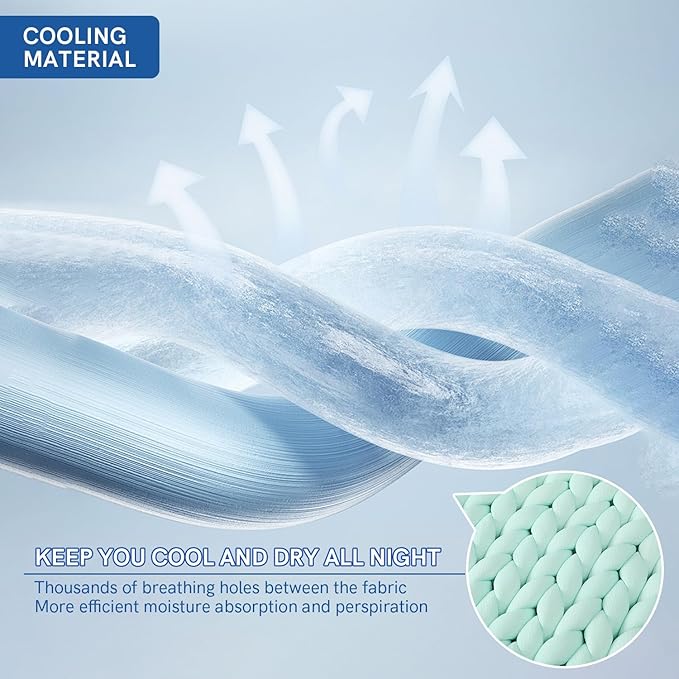 YnM Cooling Chunky Throw Blanket, Medium-Weight, Hand Knitted, Skin Friendly, Ventilated and Breathable, Machine Washable, Home Décor Piece for Couch, Sofa and Bed (Menthe Green, 50x70 Inch)