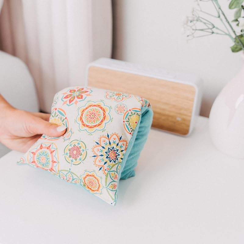Large Microwave Heating Pad with Flax Seed, Scented or Unscented, Good For Back Pain or Cramps, Moist Heat Therapy or Ice Pack, Microwavable Bean Bag, 6" x 12" (Black Floral, Lavender & Chamomile)
