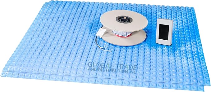 All-in-one Electric Radiant Floor Heating Kit 15 Sq Ft 120V with 2855401 Thermo Basic Non-programmable Thermostat, Heat Uncoupling Membrane, Underfloor Heat Cable, Safe Installation Tools