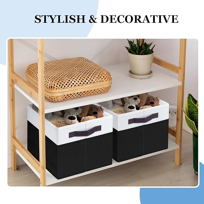 Criusia Large Storage Bins for Shelves 4 Pack, Closet Storage Baskets for Clothes Blanket Beddings Towels, Collapsible Fabric Closet Organizer Bins with Handles/ Laundry Room Organization