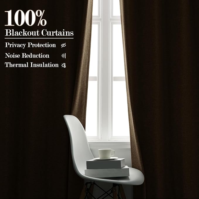 Sand Beige Pinch Pleat 100% Blackout Drapes Linen Blend, Room Divider, Room Darkening, Energy Saving, Furniture Protecting, Light Blocking Extra Wide Privacy Curtains, 200Wx102L, 1 PC