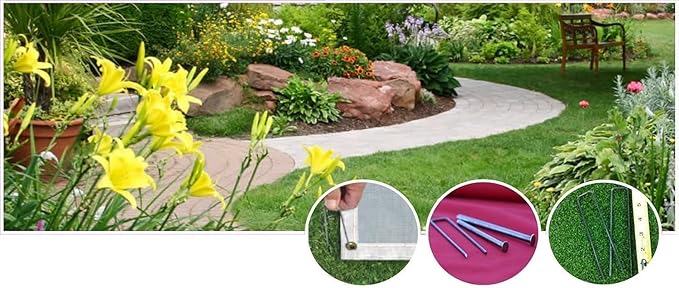 Ashman Garden Landscape SOD Staples and Stakes Pins for Weed Barrier Fabric, Ground Cover, Garden Hose, Lawn Drippers, Drip Irrigation Tubing, 1000 Pack Heavy Duty & Anti Rust