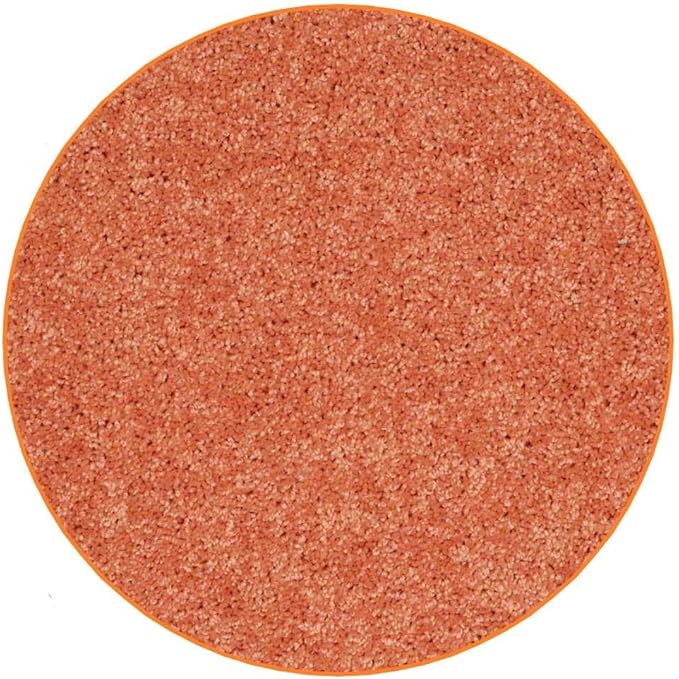 KOECKRITZ Soft and Colorful Kids Classroom Area Rugs (Passes Flammability Pill Test) Many Sizes and Bright Colors to Select from (8' Round, Tangerine)