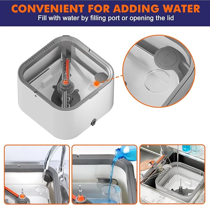 Upgraded Spin Mop and Bucket Self-Standing Mop Bucket Separate Dirty and Clean Water System Self Wringing 360° Rotating Clean Mop and Bucket Set (Light Gray, 14Pads Mop and Bucket Set)