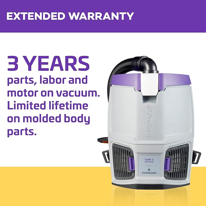 ProTeam GoFit 3 Commercial Backpack Vacuum with Xover Multi-Surface Telescoping Wand Tool Kit, 3 qt, Corded