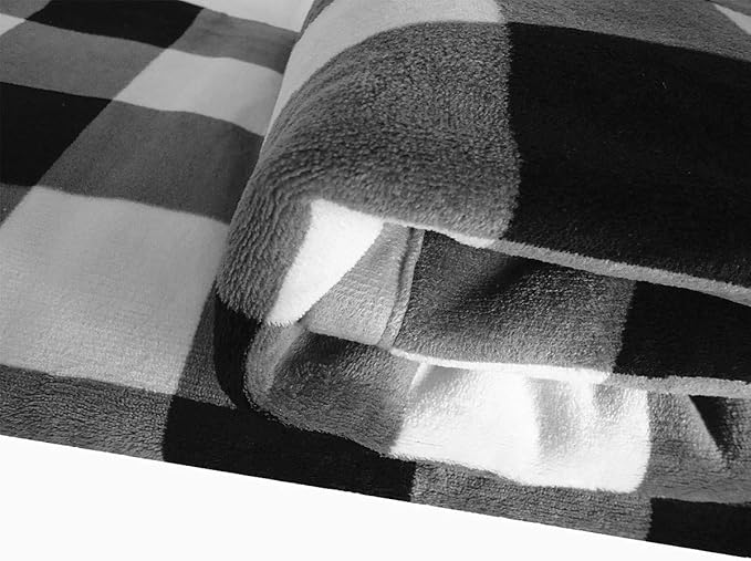 UKELER Buffalo Check/Plaid Throw Blanket 60''×50'' for Couch- Ultra Soft Plush Flannel Fleece Sherpa Throw Bed Throws for Kids and Adult