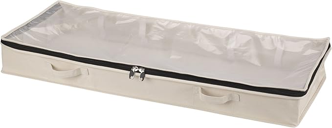 Household Essentials Cotton Canvas Under Bed Clothing and Linen Storage Bag | Natural