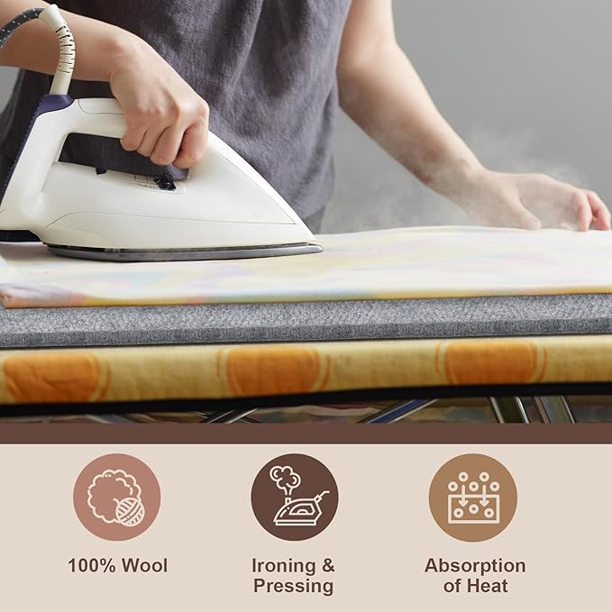 Somime 13x17" Wool Pressing Mat, 100% New Zealand Wool Ironing Mat, Felted Wool Ironing Board for Sewing, Quilting, DIY Crafts, and Embroidery